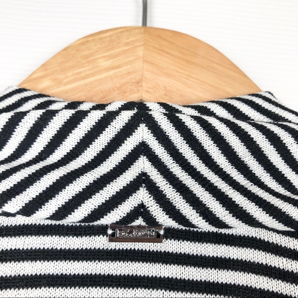 St. John Striped Cascading Open Front Cardigan - image 6